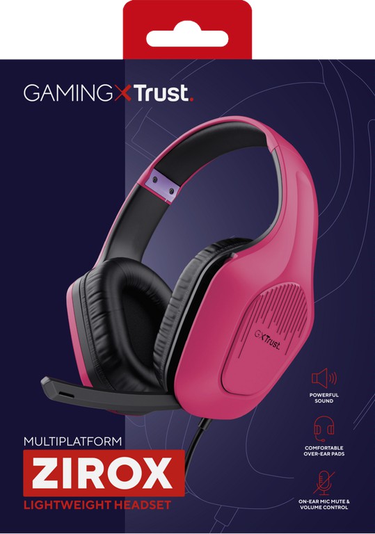 Trust - GXT415P Zirox Headset - Pink / Electronics