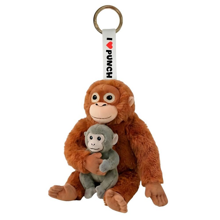 Punch monkey plush keychain 15cm