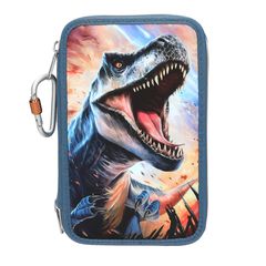 Dino World - Triple Pencil Case - Blue