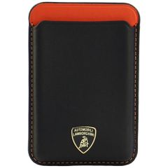 Lamborghini Urus D8 Genuine Leather MagSafe Magnetic Phone Wallet - Black and Red