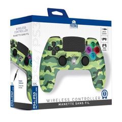 Freaks And Geeks - Wireless Controller for PS4 with 3,5mm jack slot - LED-Green Camo / PlayStation 4