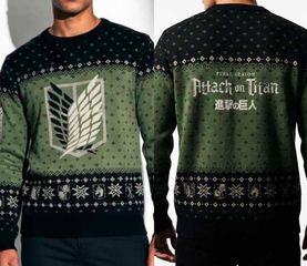 ATTACK ON TITAN - Logo - Men Christmas Sweaters (XXL)