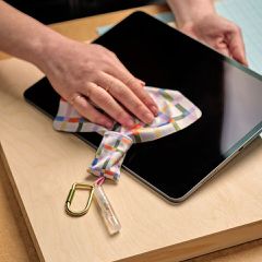 Kikkerland - Inkerie On-the-Go Lens & Screen Cleaning Kit - 2.75 x 0.5 inches (closed), microfiber cloth expands to 6.25 x 6.25 inches / Electronics