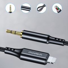 Choetech AUX007 Lighting / mini jack 3.5mm cable 1 m - black-thumb-2