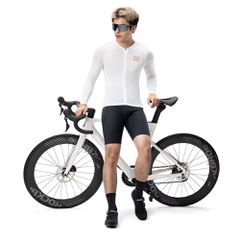 Rockbros YDCX008 Diamond Long Sleeve Cycling Jersey Size S - White-thumb-2