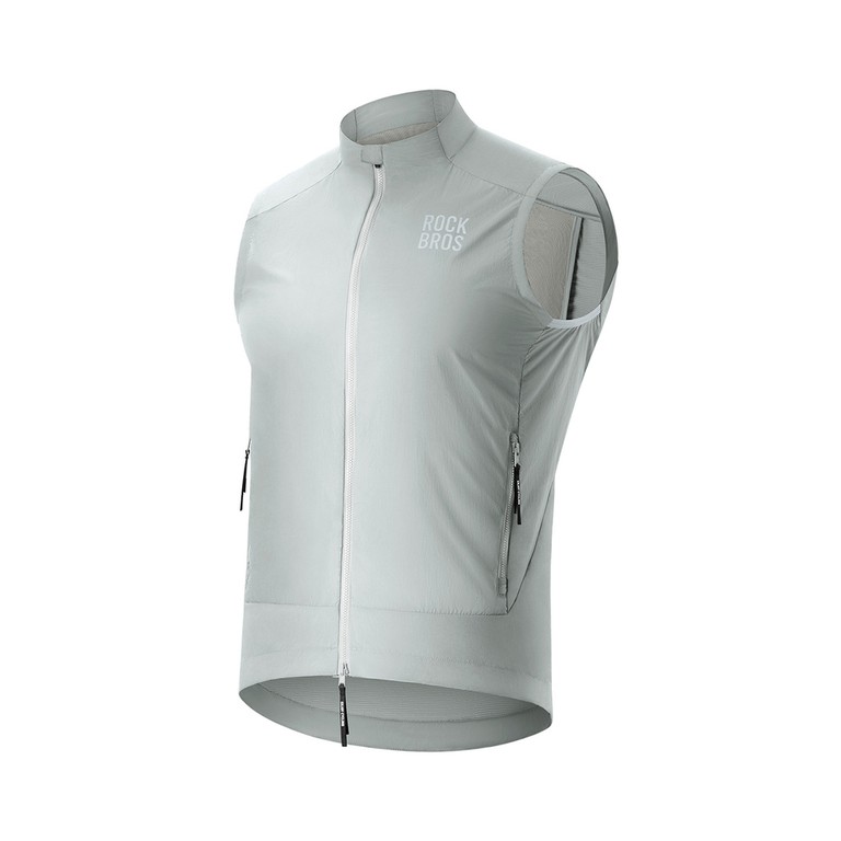 Rockbros YDMJ003 Spring/Autumn Windproof Vest Size XL - White/Gray
