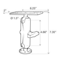 RAM MOUNT Mounting kit for echosounder to flat surface RAM-111U-thumb-2