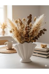 Stewehome βάζο κοχυλιού και μύδια από γύψο Λευκό