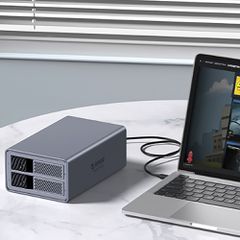 Orico 9828RU3 2 Big DAS Solution ProRAID Disk Array for 2 2.5"/3.5" SATA HDD/SSD Drives with RAID Controller - Gray-thumb-2