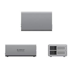 Orico 9828RU3 2 Big DAS Solution ProRAID Disk Array for 2 2.5"/3.5" SATA HDD/SSD Drives with RAID Controller - Gray-thumb-1