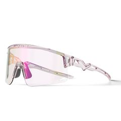Rockbros Cycling Glasses Photochromic, with UV Protection and Corrective Insert, Clear - Purple