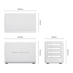 Orico 8848U4 DAS Series 4-Bay M.2 NVMe SSD Disk Array - White-thumb-1