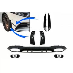 Píso diachvths me Emprós Plaϊnés exaerismoí kai pleuriká ptervgia, katállhlos gia exátmish Chrómio Mercedes A-Class V177 Sedan (2018-2022)