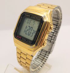 Vintage Casio A178W Unisex ρολόι Digital Quartz - LCD Dial - Gold Plated Steel Α9046 ΤΙΜΗ
