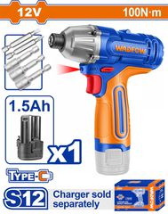 Wadfow WCD25101E Παλμικό Κατσαβίδι Μπαταρίας 12V 1x1.5Ah