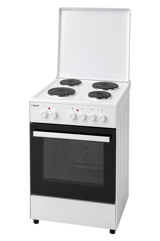 Crown CHP-5060W Ηλεκτρική Κουζίνα 51L με Εμαγιέ Εστίες 50cm Λευκή