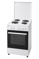 Crown CHP-5060W Ηλεκτρική Κουζίνα 51L με Εμαγιέ Εστίες 50cm Λευκή
