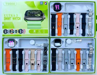 Σετ Smartwatch με 7 λουράκια - T5000 - 260257 - Silver
