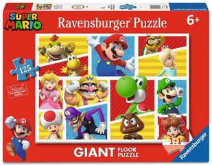 Super Mario Giant Floor Jigsaw Puzzle Mario's Friends and Foes (125 Pieces)