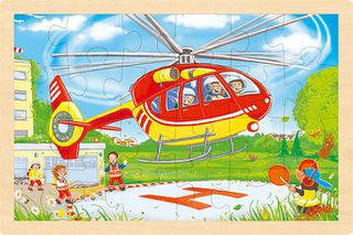 Goki - Puzzle Helicopter / Fire Engine (57301) / Toys