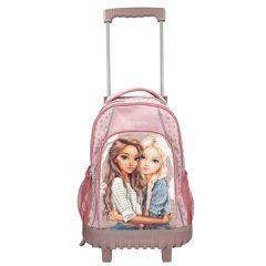 Topmodel - School Backpack Trolley - Rosé with Grey Polka Dots-thumb-1