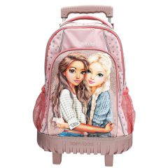 Topmodel - School Backpack Trolley - Rosé with Grey Polka Dots-thumb-2
