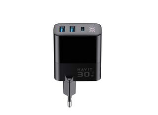 Havit UCLE001 EU - GaN three-port charger 30 W, black