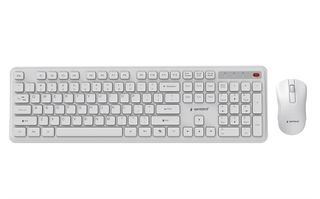 Gembird KBS-WPS-01 Slim Pro Business wireless desktop set, white, US layout