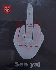 Χαραγμένο Προστατευτικό Κάλυμμα Πινακίδας Μοτοσυκλέτας με σχέδιο See ya! –Σκούρο Φιμέ Plexiglass (50%) σε 3χιλιοστά πάχος!