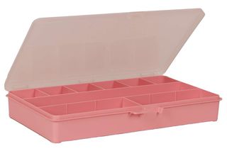 Raaco - Storage Box with 9 Compartments - Pink - 4.1 x 27.1 x 17.3 cm / Toys