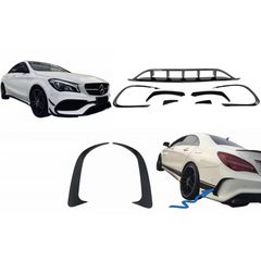 Emprós kai Píso Profulaktíras Diachoristés ptervgon Aerodunamikó Conversion Kit katállhlo gia Mercedes CLA W117 Ananéosh (2016-2018) CLA45 Schediasmós Canards Piáno Mavro