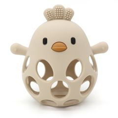 Magni - Teether ball with duckling in LFGB silicone, beige - (5630) / Toys