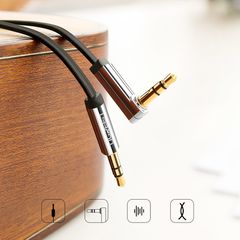 Ugreen flat cable audio cable AUX 3.5mm mini jack 1m silver (10597)-thumb-1