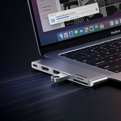 HUB Ugreen CM380 2xUSB C - HDMI/2xUSB 3.0/SD TF/USB C PD - gray-thumb-2
