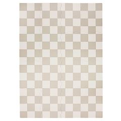 3 Sprouts - EVA Foam Mat - Checkerboard beige - 171 cm x 123 cm / Baby and Children