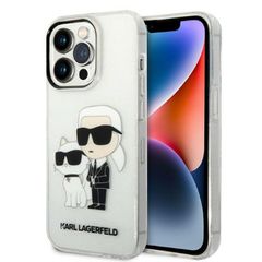 Karl Lagerfeld Glitter Karl case for iPhone 14 Pro - transparent
