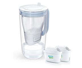 Brita Glass+ filter jug with 2 MaxtraPro PP cartridges (blue; 2.5 l)
