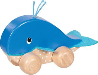 Goki - Push Along Animal Whale Finnie (55828) / Toys