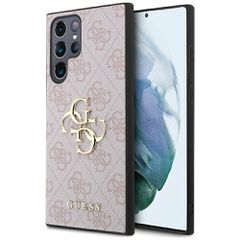 Etui Guess 4G Big Metal Logo na Samsung Galaxy S24 Ultra - różowe