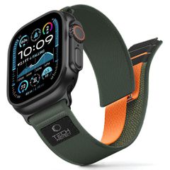 Tech-Protect Nylon Elite Strap for Apple Watch 44/45/46/49 mm - Green/Orange