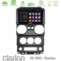 Clarion GL300 Series 4Core Android ClarionOS 2+32GB Jeep Wrangler 2Door 2008-2010 Navigation Multimedia Tablet 9" Με Carplay & Android Auto