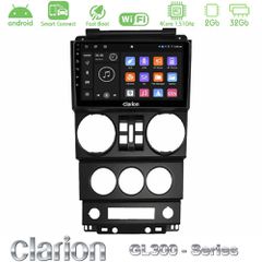 Clarion GL300 Series 4Core Android ClarionOS 2+32GB Jeep Wrangler 2008-2010 Navigation Multimedia Tablet 9" Με Carplay & Android Auto