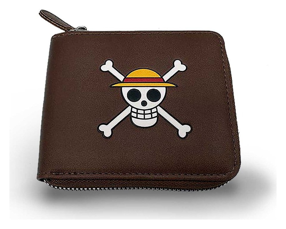 One Piece Wallet Man Zip Skull