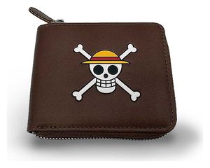 One Piece Wallet Man Zip Skull