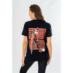 DC Comics T-Shirt Harley Quinn Front Back Warning Size S