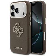 Etui Guess FW Resin Logo na iPhone 17 Pro - brązowe