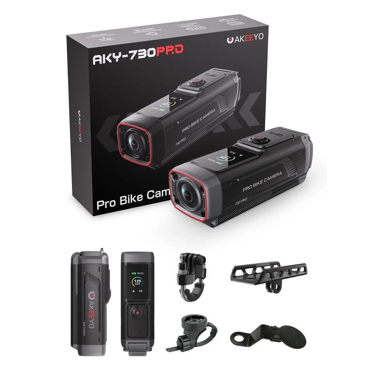 AKEEYO 730Pro 4K Handlebar Video Recorder Sports Camera for Bikes and Motorcycles - Black