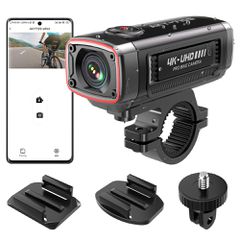 AKEEYO AKY-710S sports camera 4K video recorder for motorcycle handlebar - black