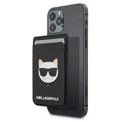 Portfel magentyczny Karl Lagerfeld Wallet CardSlot Saffiano Choupette Head MagSafe na telefon - czarny