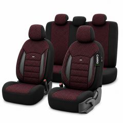 Carro 400855 Σετ Καλυμμάτων Αυτοκινήτου για Subaru Forester / Impreza / BRZ / Legacy, Outback / XV / Levorg / Βαμβακερό Ύφασμα / Δερματίνη Σετ Εμπρός Πίσω 11 Τεμαχίων Μαύρο / Μπορντό